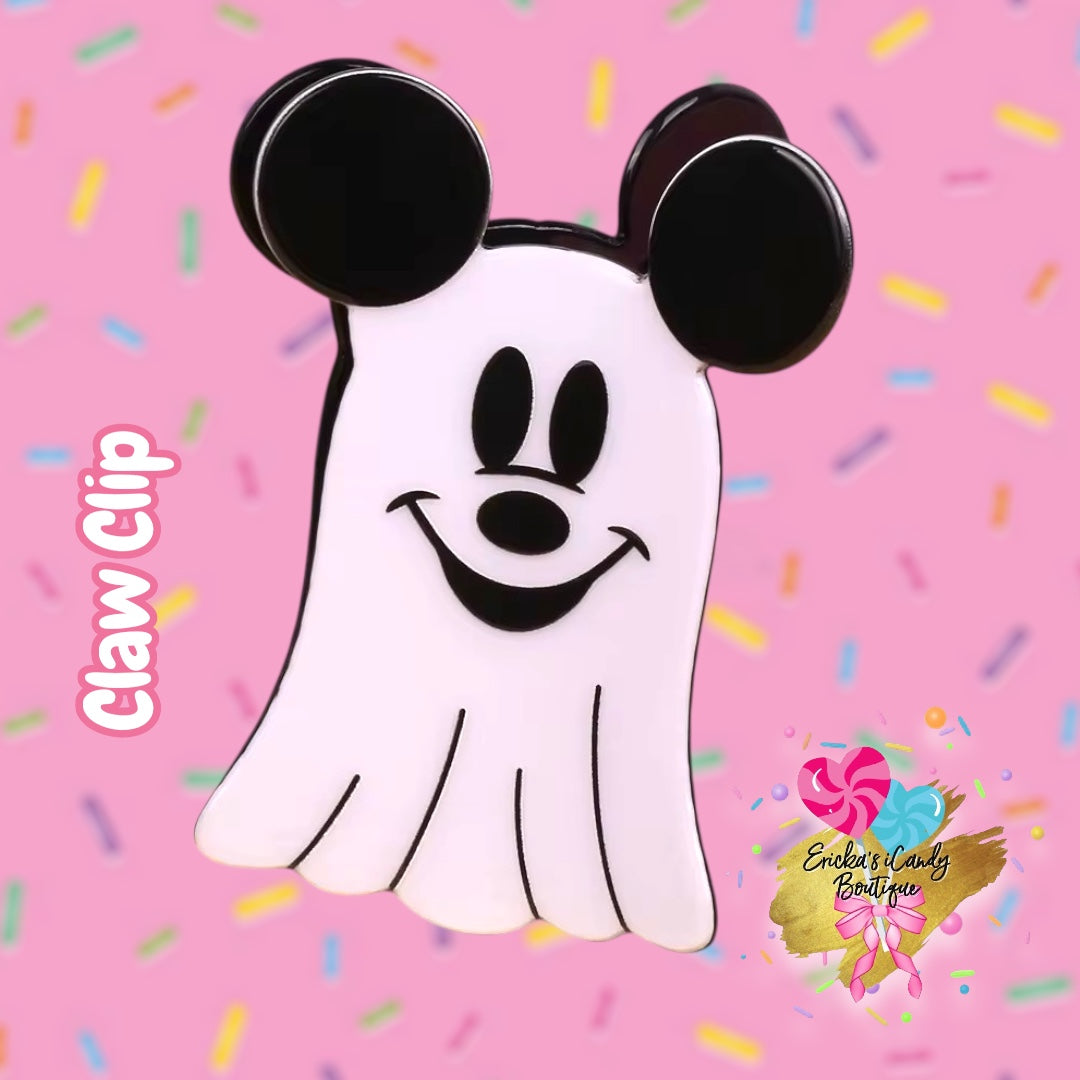 Mouse Ghost - 3.5in Acrylic Claw Clip