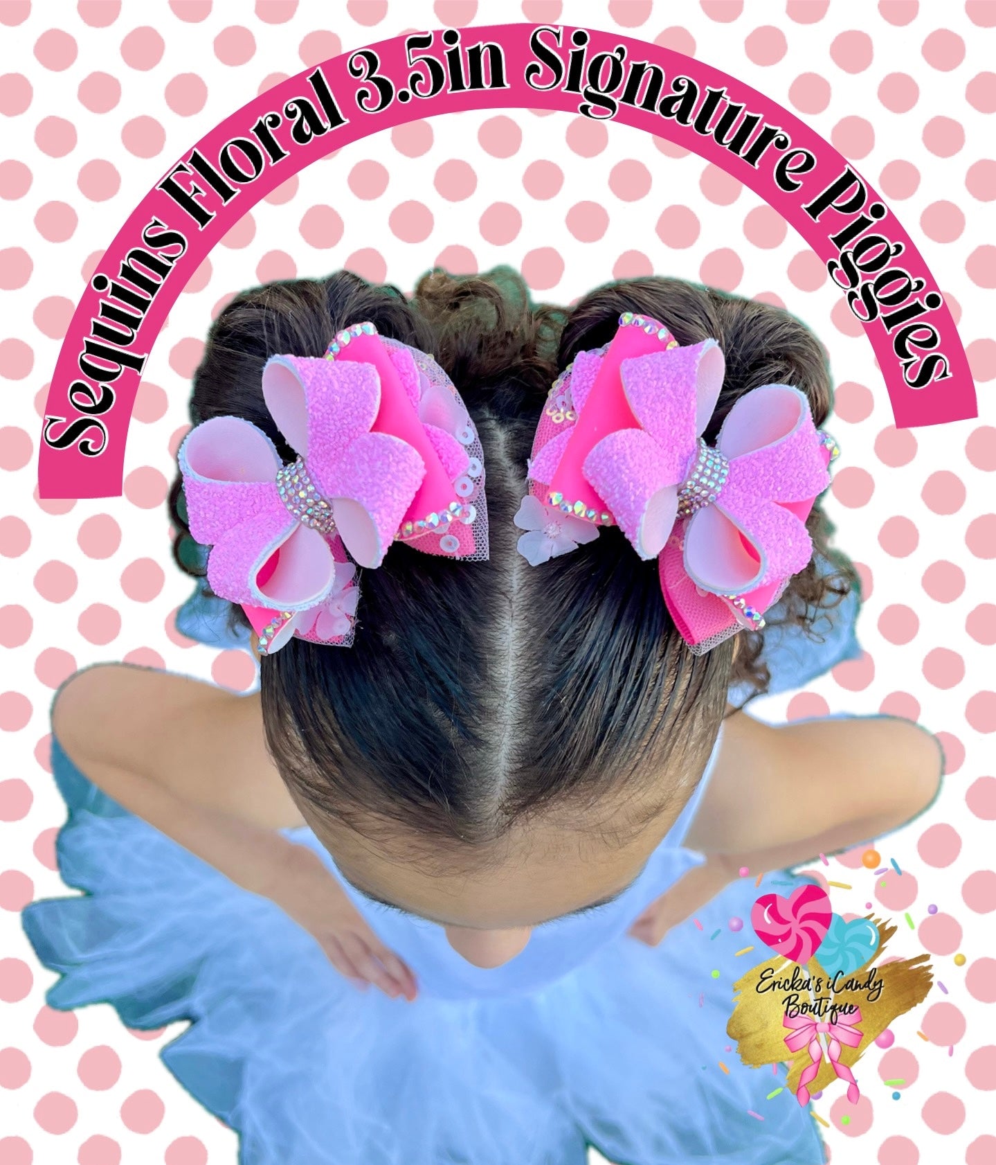 Sequins Spring Floral 3.5in Signature Piggies - MTO 15/20 Business Days