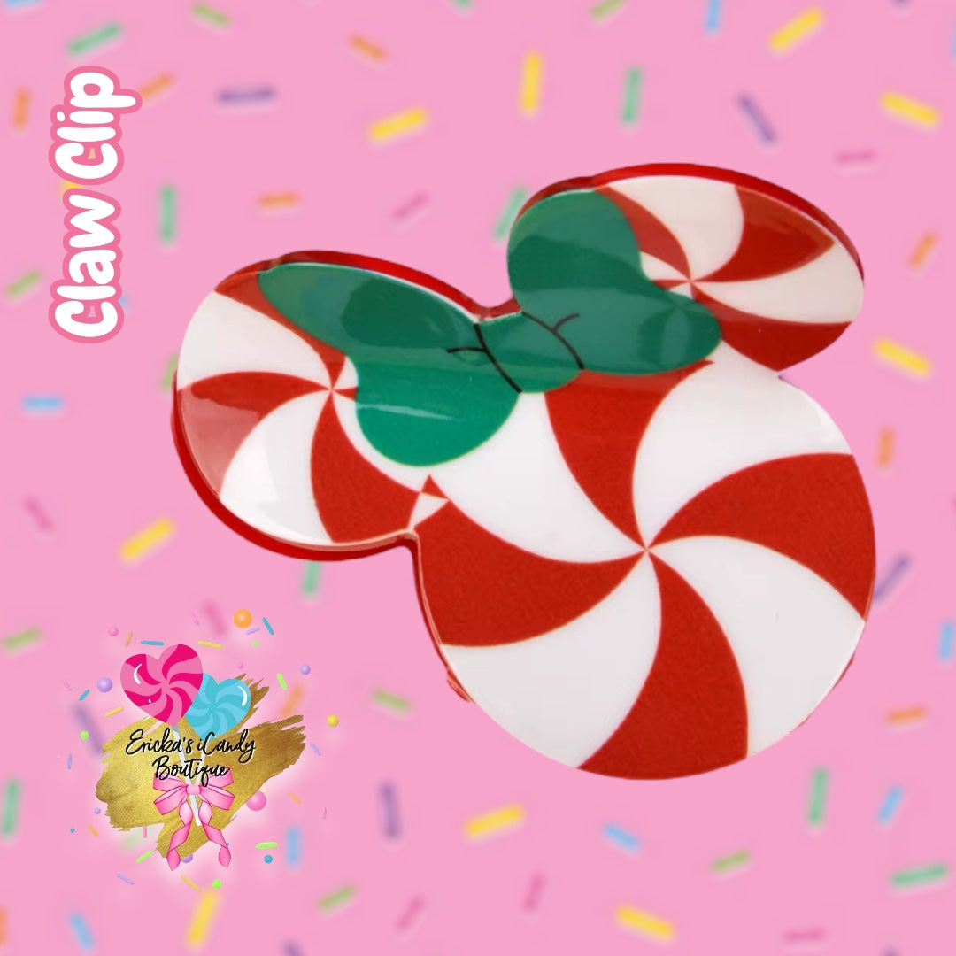 Peppermint Mouse - 3in Acrylic Claw Clip