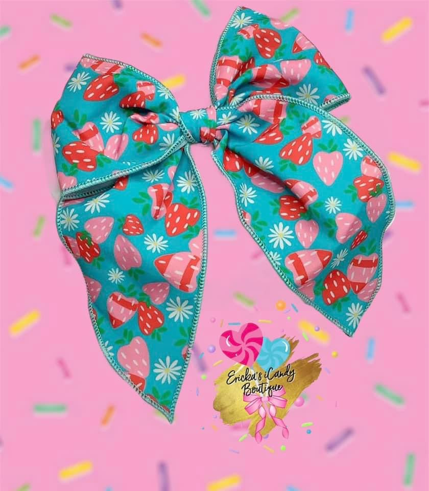 Strawberry Handtied bow