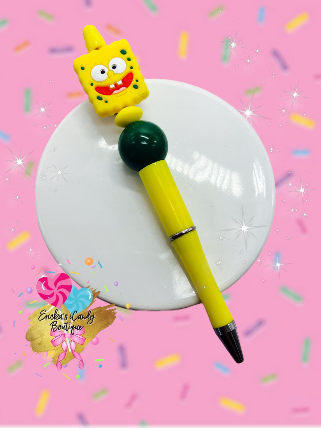 3D Sponge Bob - Beaded Pen