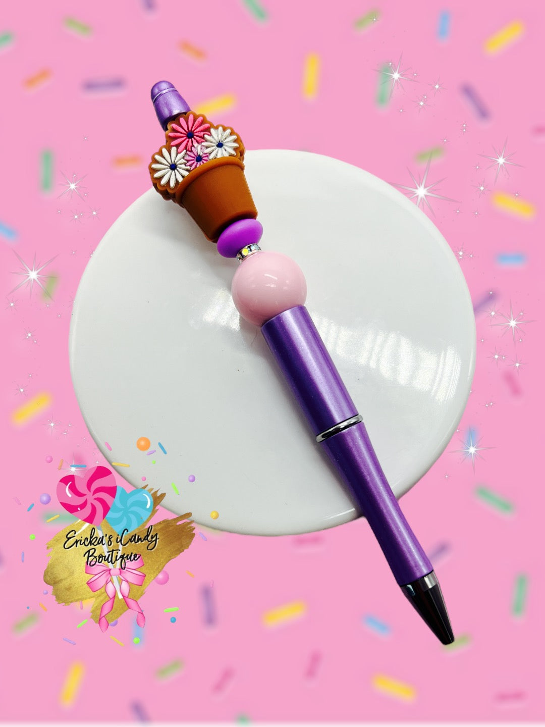 Flower Pot - Beaded Pen