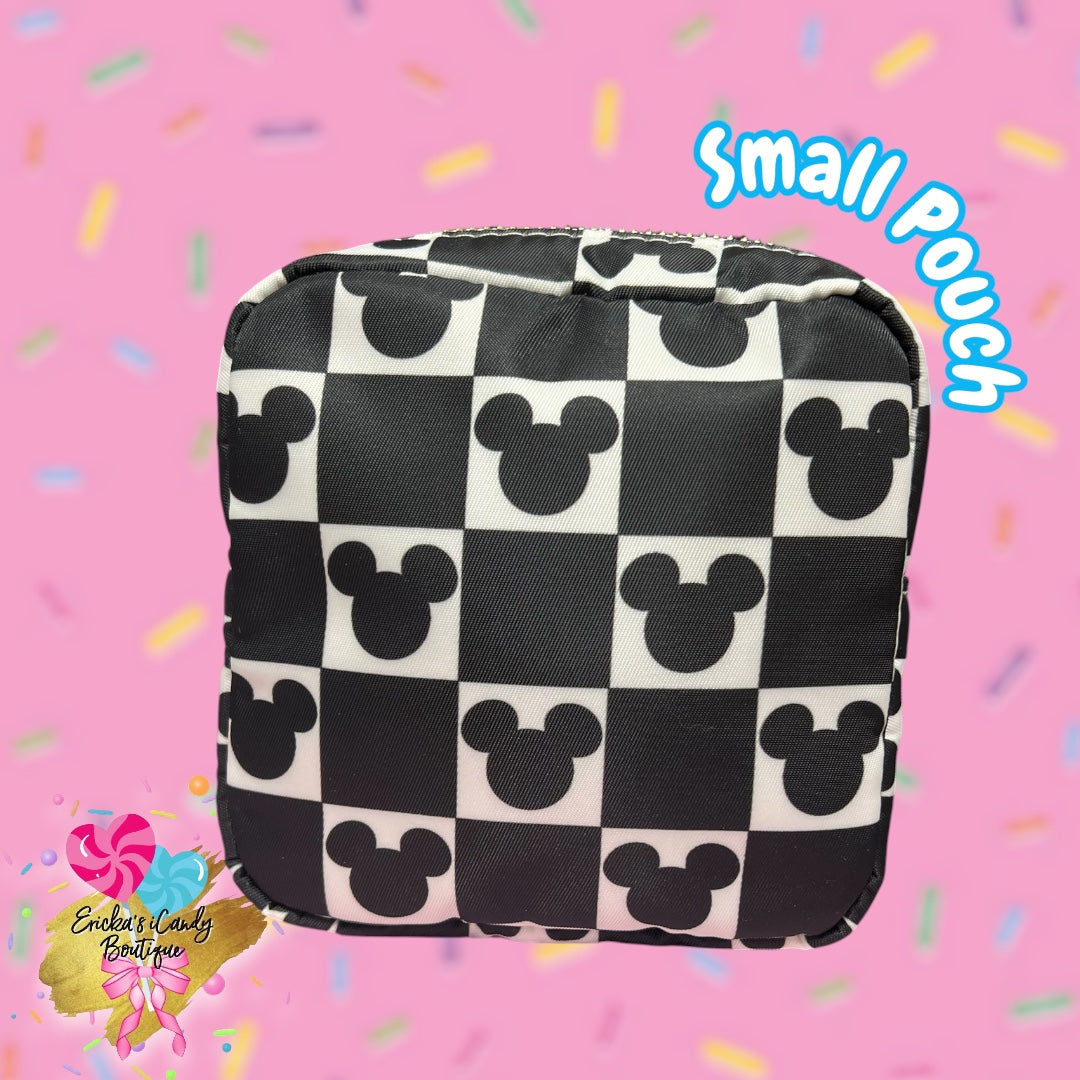 Black/White Checkered- Small Pouch