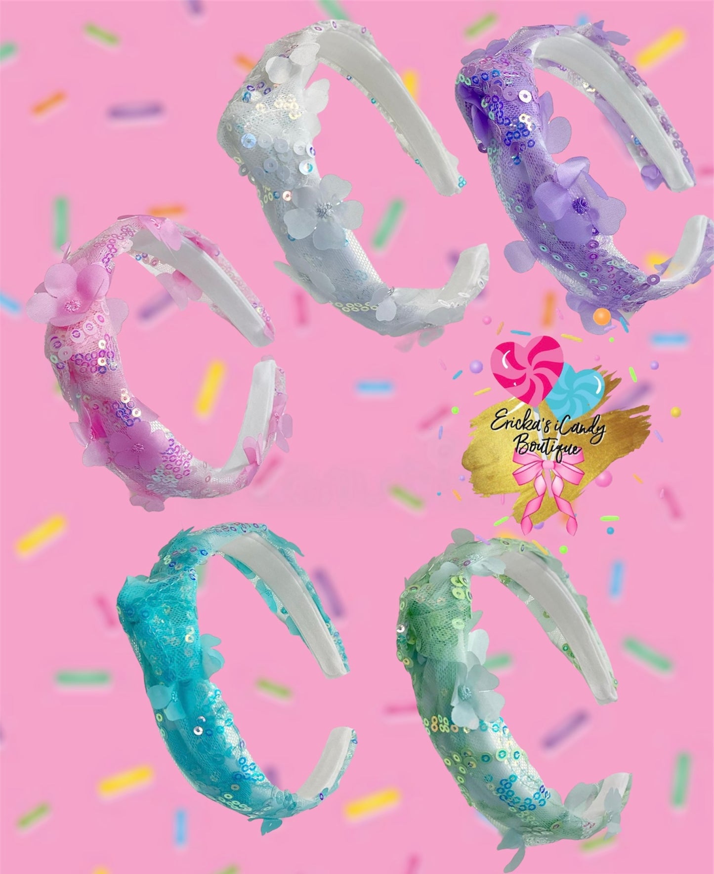 Sequins Spring Floral Headbands