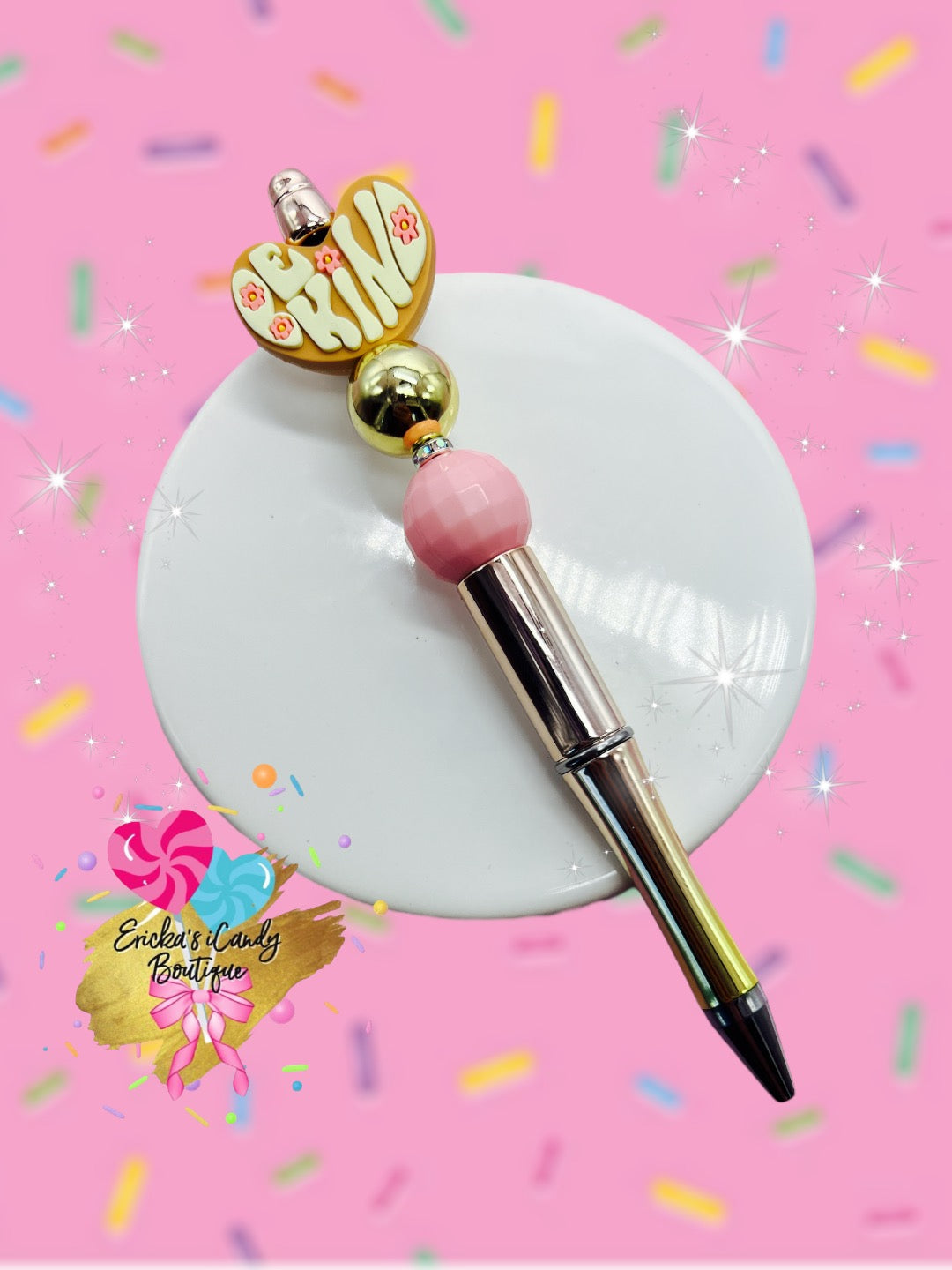 Be Kind Beige - Beaded Pen