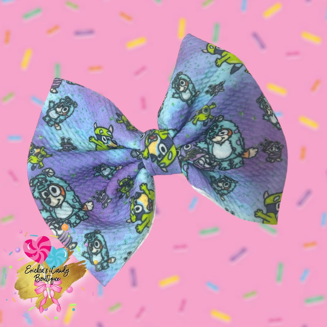 Bluey Monster Inc -5in Bullet Fabric Bow