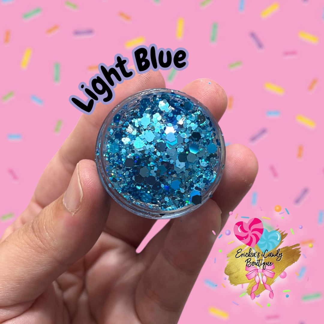 Light Blue - Glitter Gel
