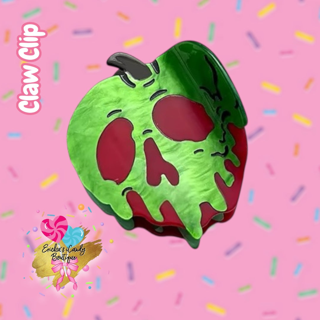 Poison Apple - 3.5in Acrylic Claw Clip