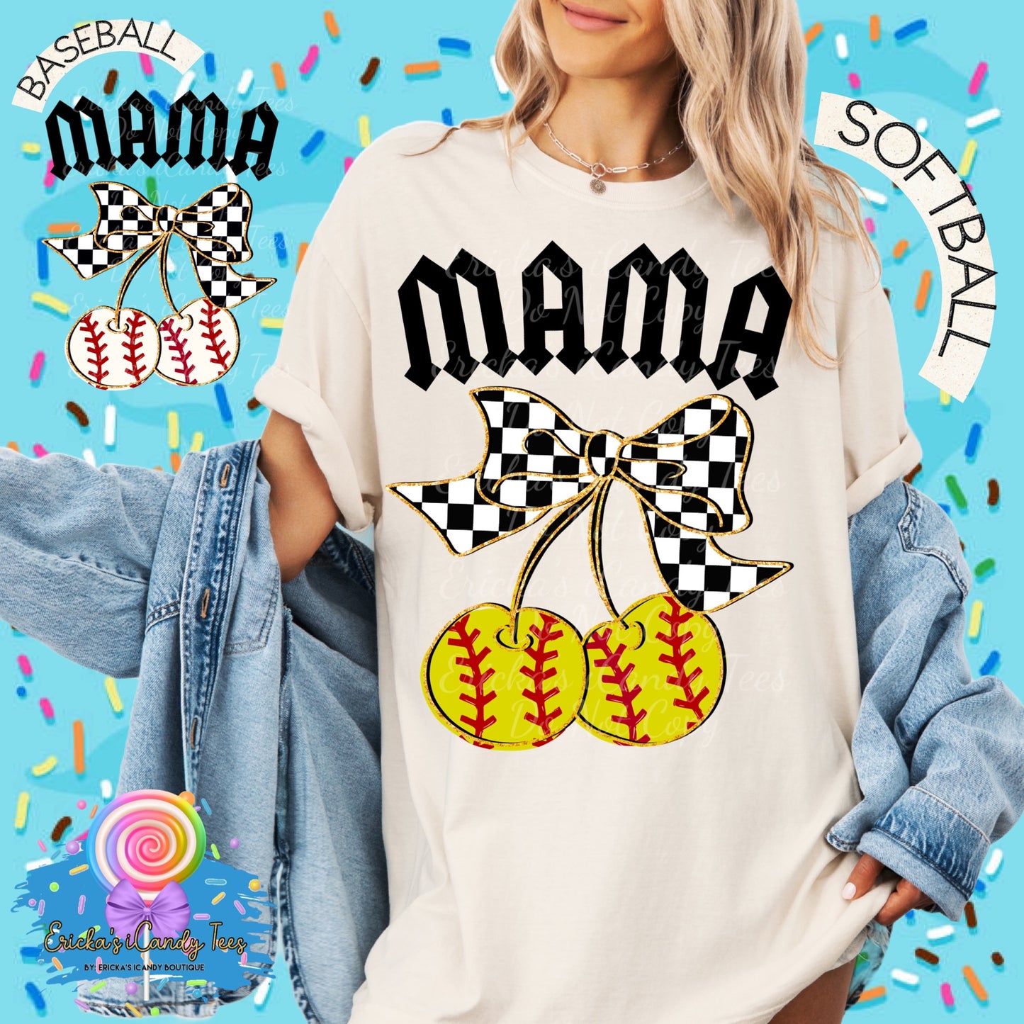 Mama Ball Coquette Cherry - Tees & Sweatshirts