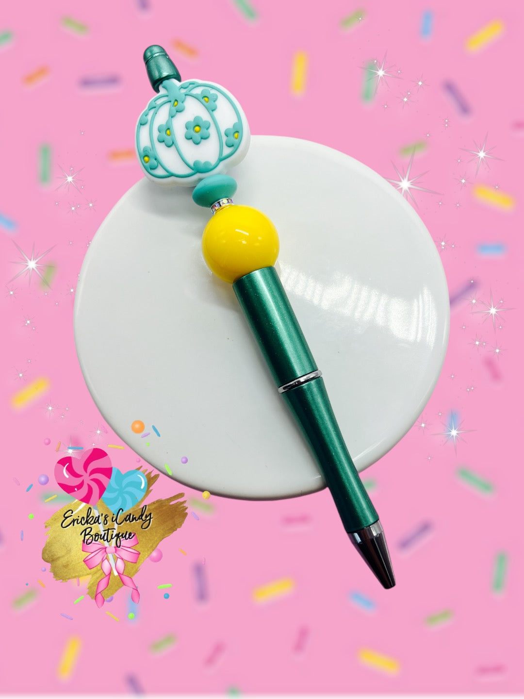 Teal Pumpkin - Beaded Pen