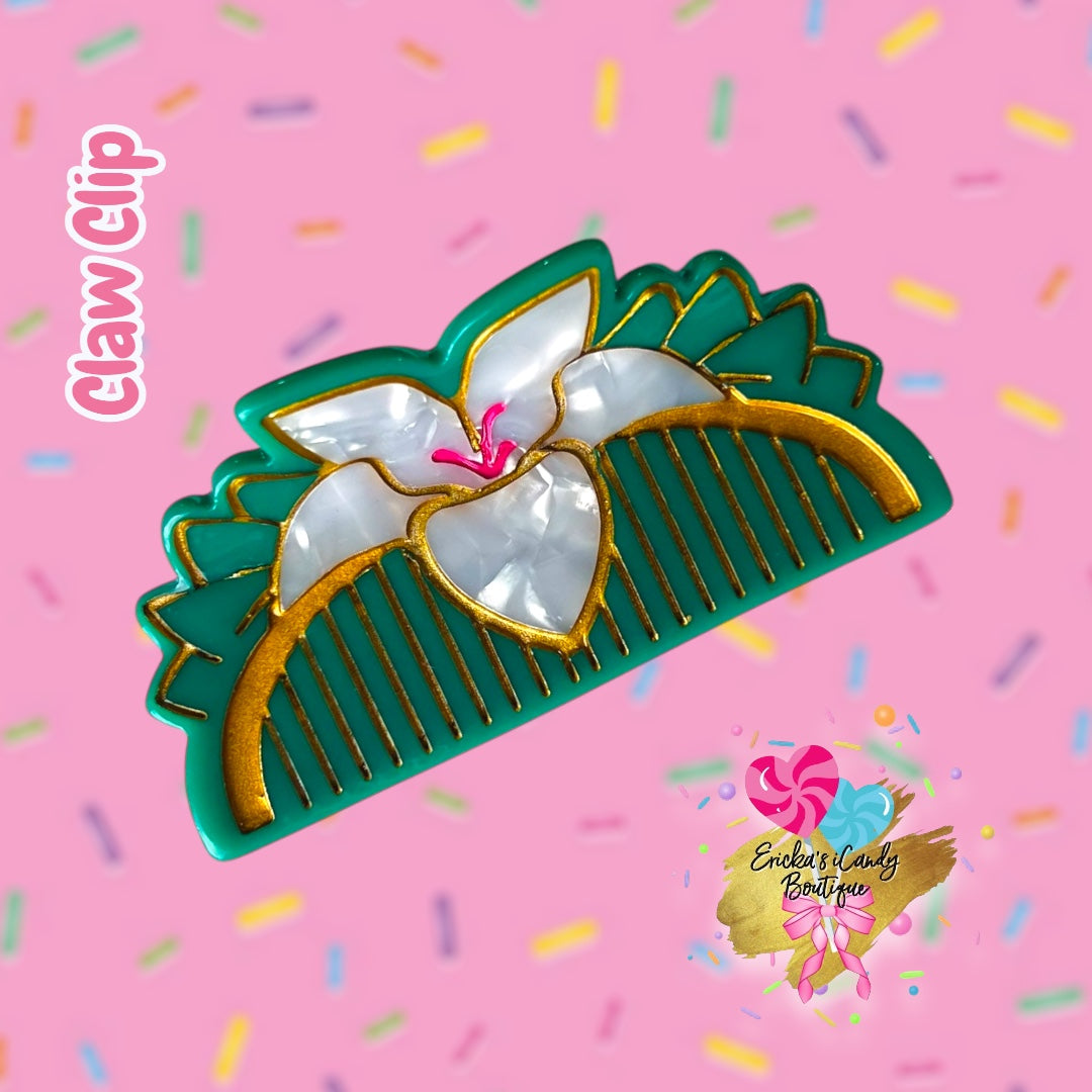 Tiana Lily- 3in Acrylic Claw Clip
