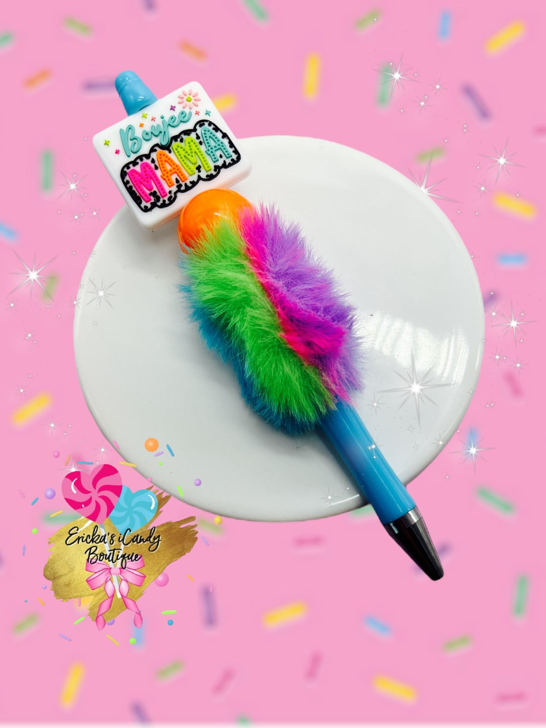 Boujee Mama - Fluffy Beaded Pen
