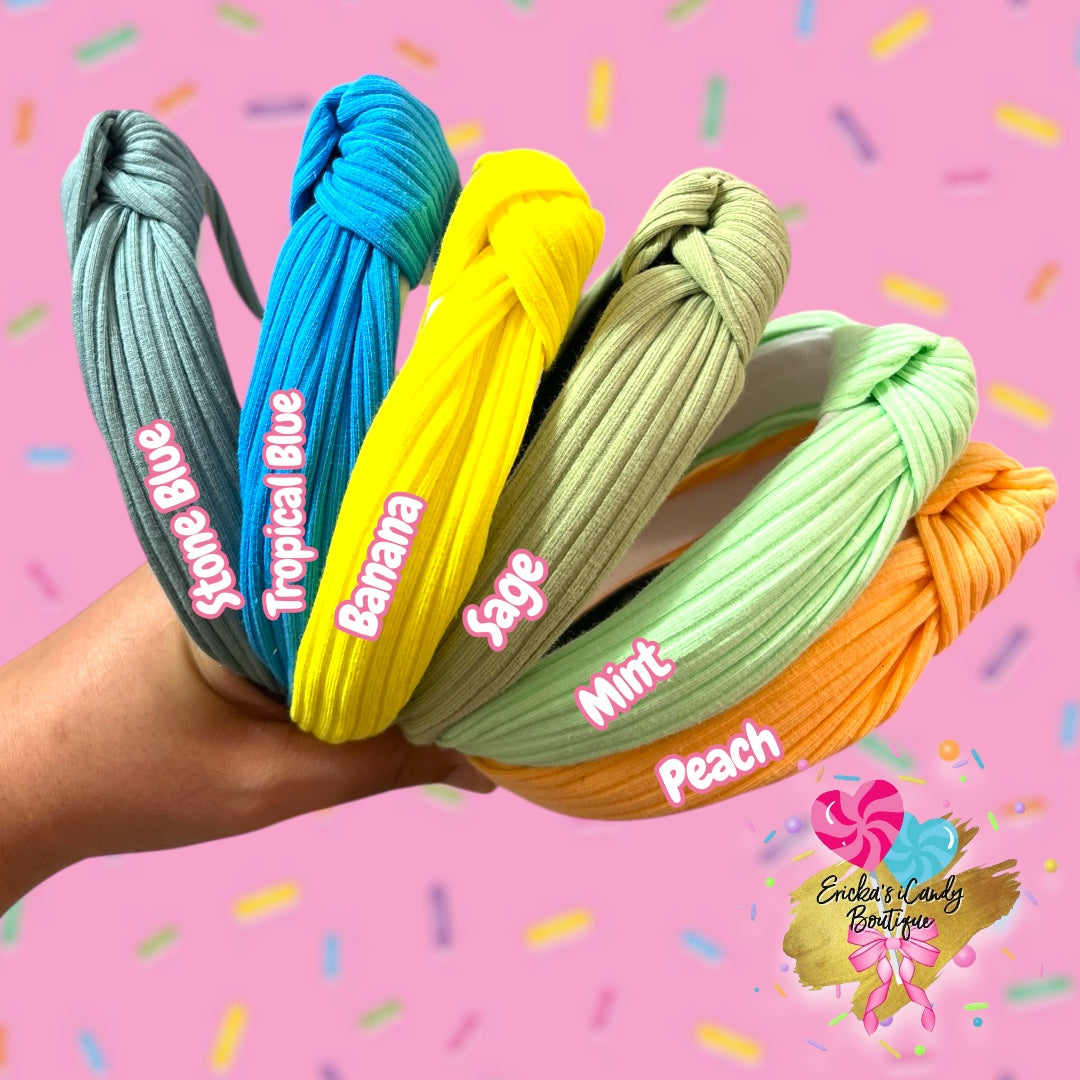 Ribbed Knit Knotted Headbands