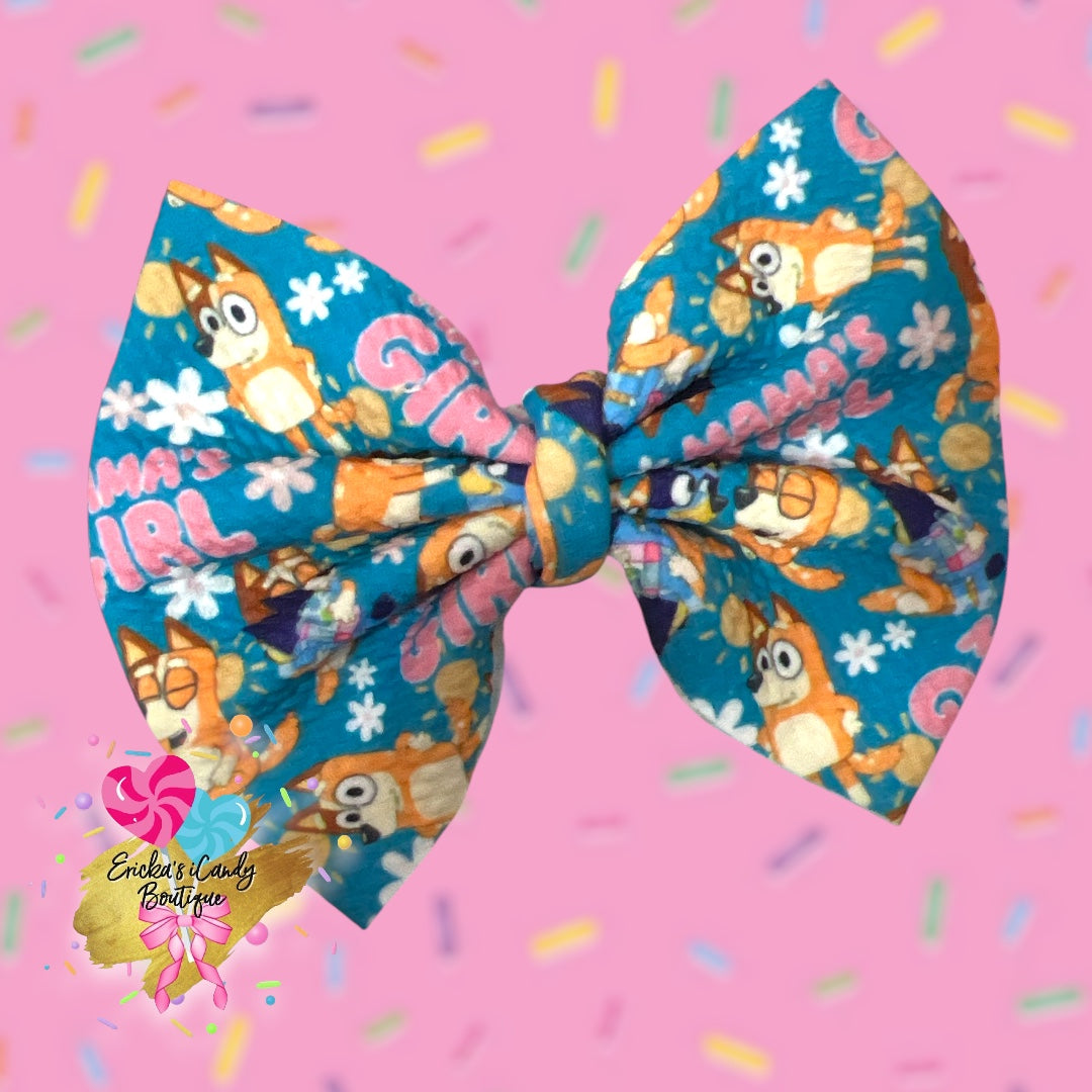 Mama’s Girl Bluey - 5in Bullet Fabric Bow