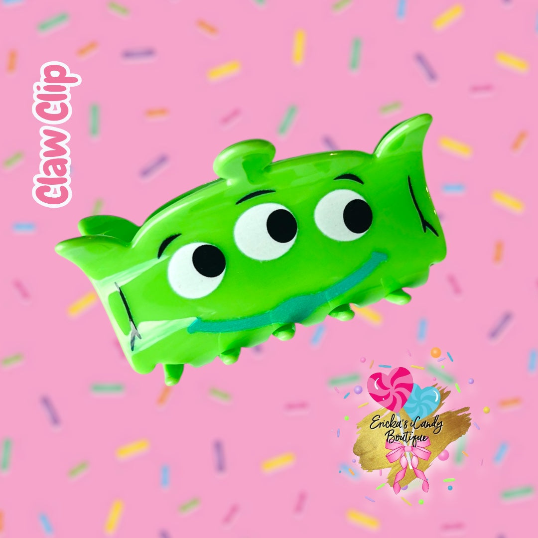 Green Alien - 3.5in Acrylic Claw Clip