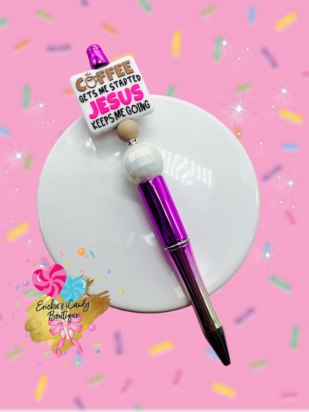 Coffee & Jesus - Beaded Pen