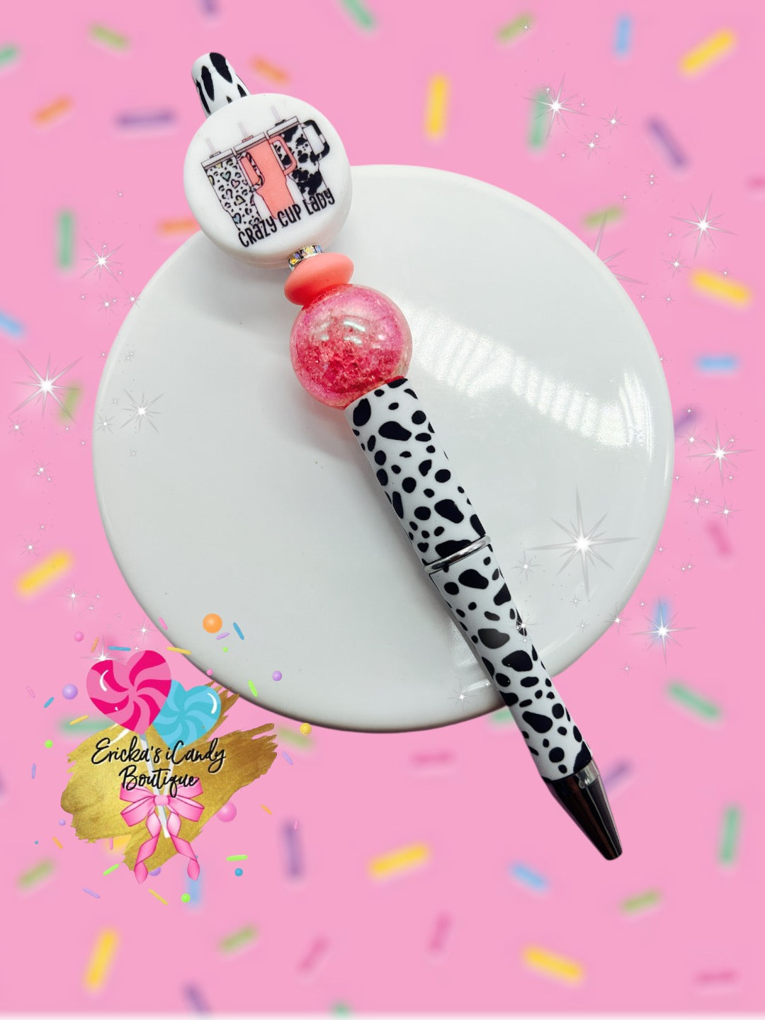 Crazy Cup Lady - Beaded Pen