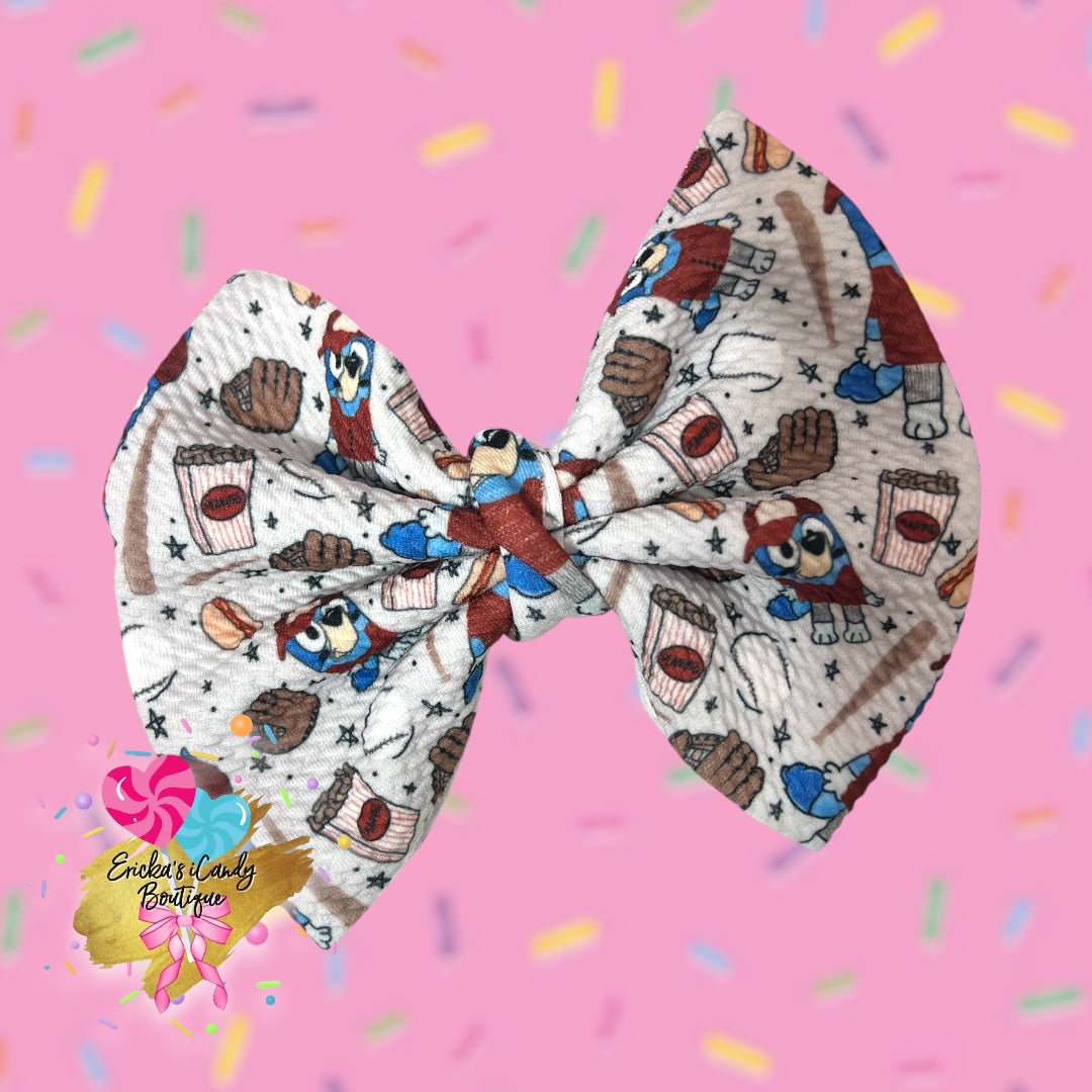 Play Ball Bluey - 5in Bullet Fabric Bow