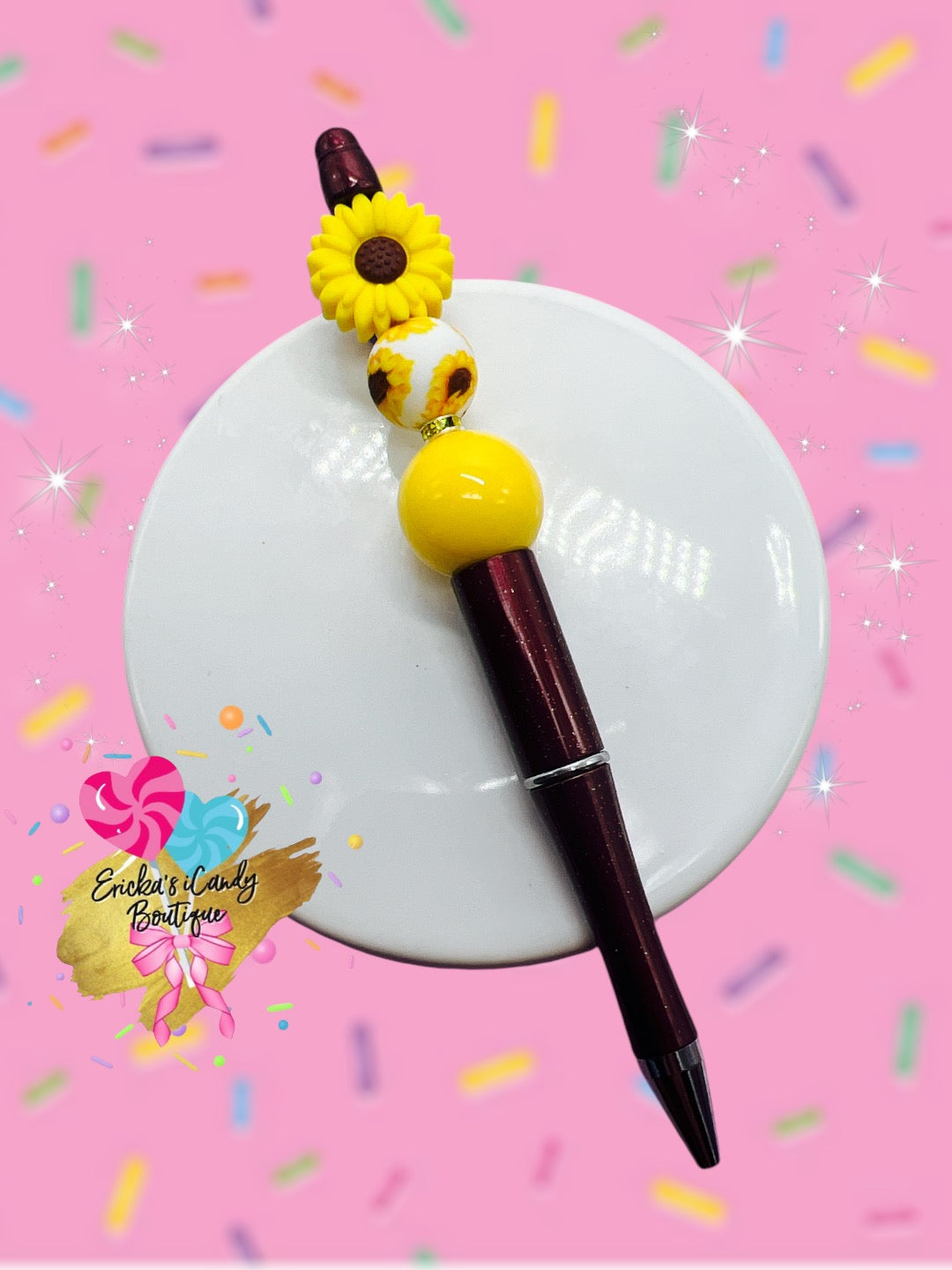 Sunflower - Beaded Pen