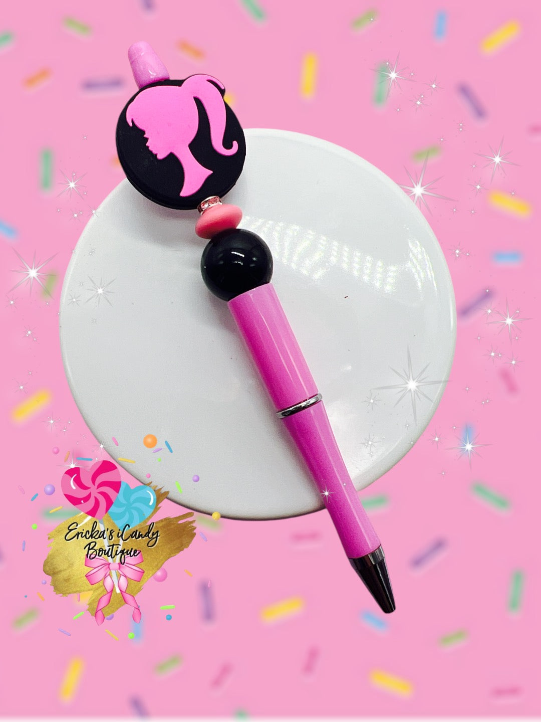 Doll Head - Beaded Pen