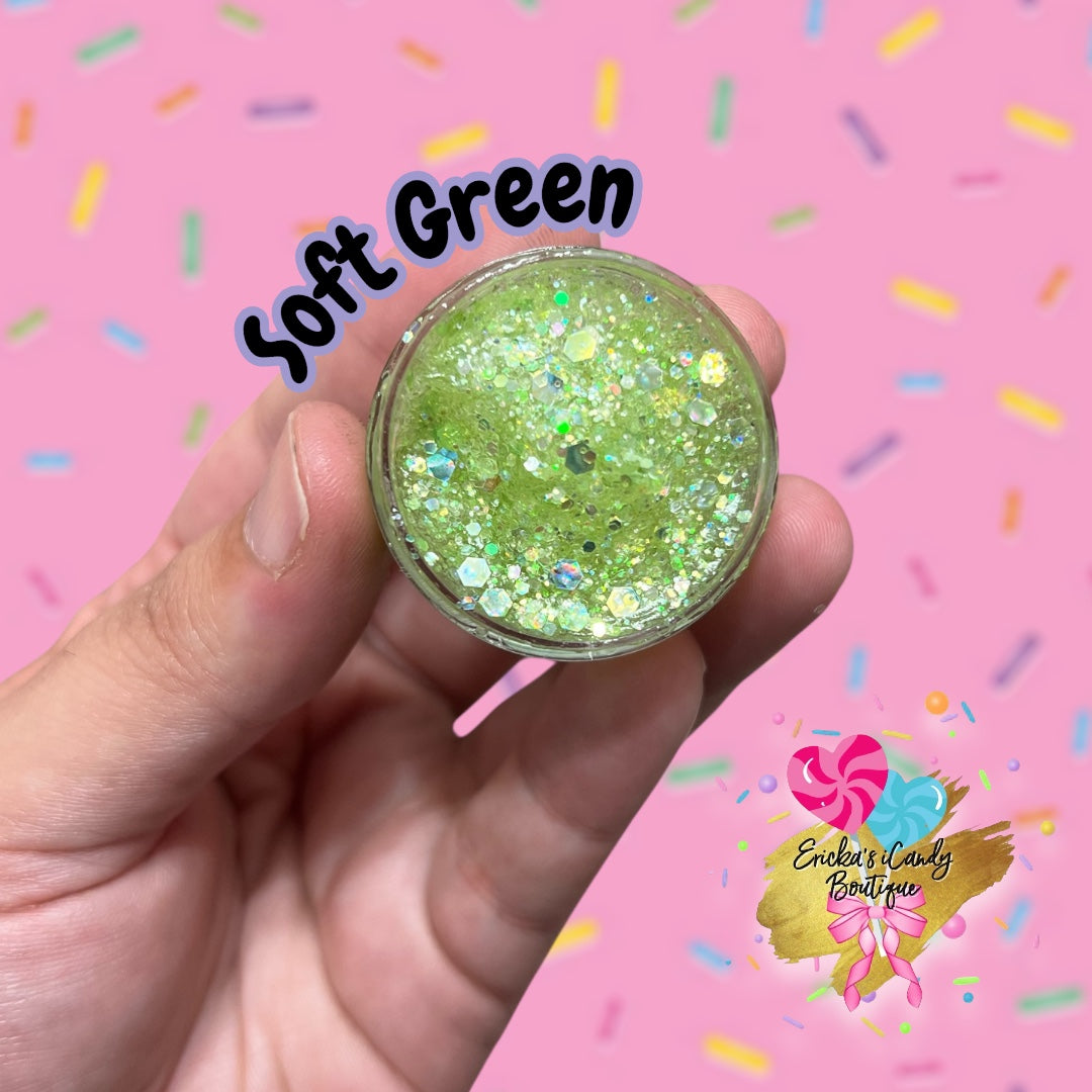 Soft Green - Glitter Gel