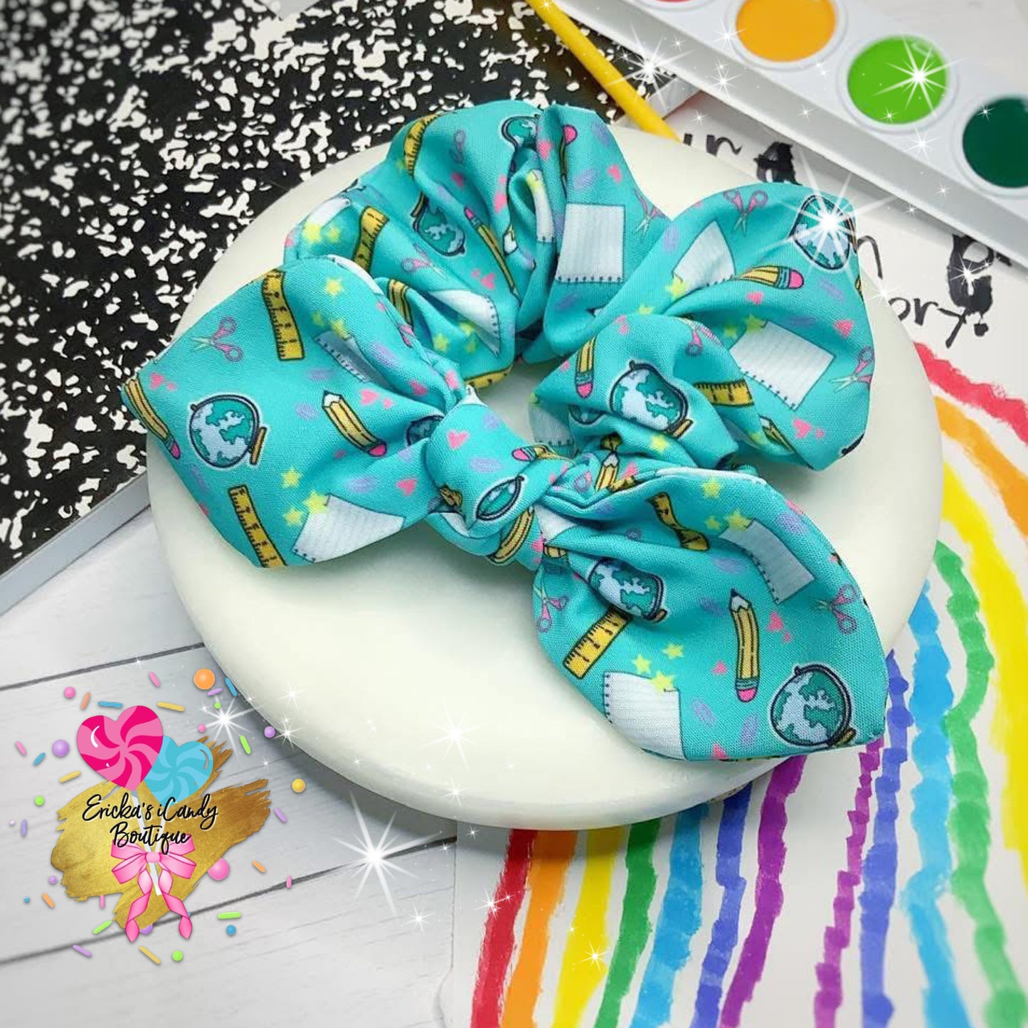 School Bunny Ear Scrunchie