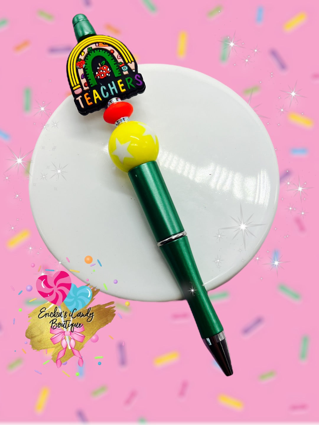 Teacher Rainbow - Beaded Pen