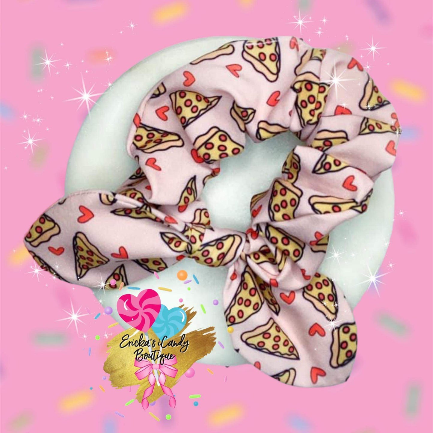 I ♥️ Pizza - Bunny Ear Scrunchie