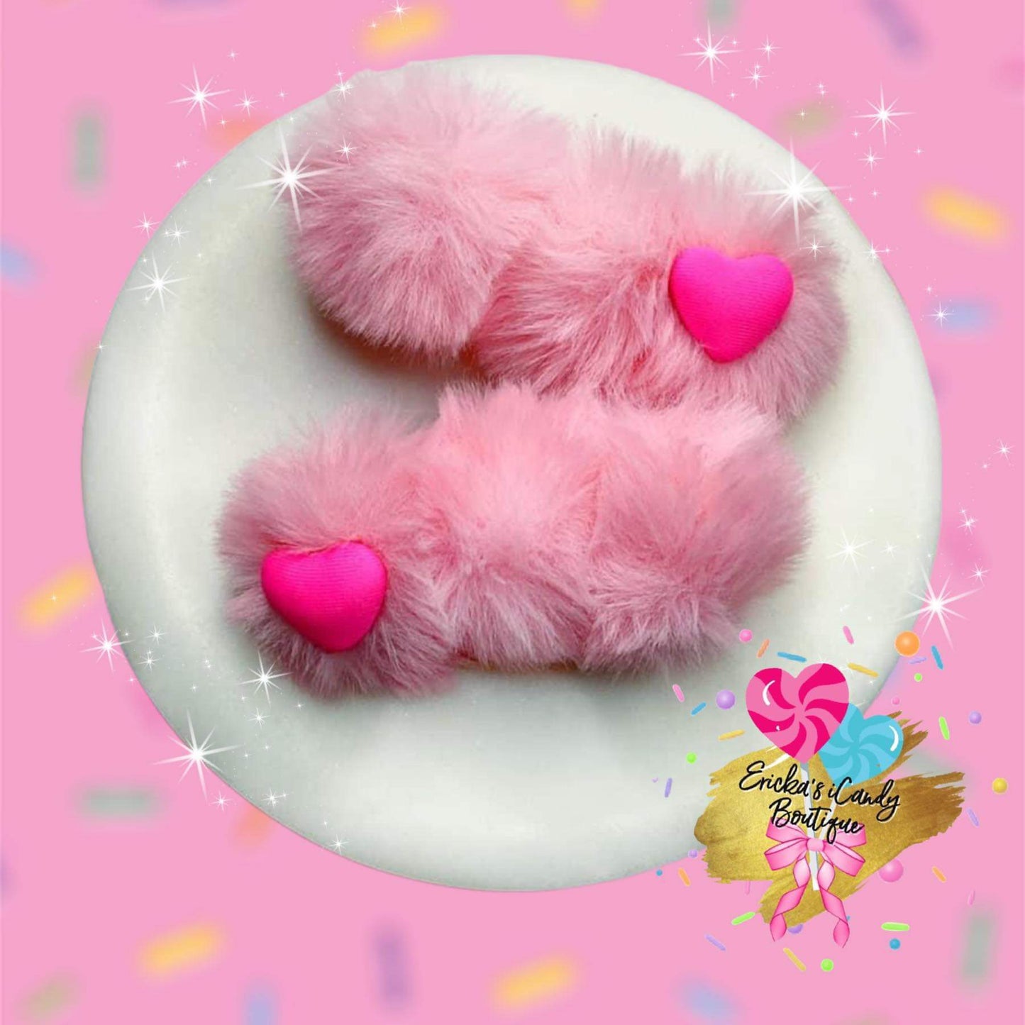 3in Pom Pom Clippie Set - PINK 💗