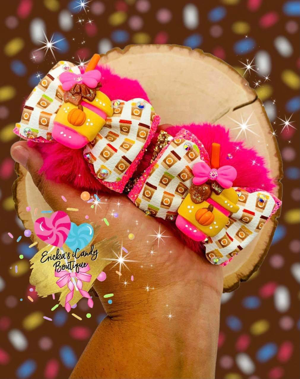 Pink Pumpkin Latte Koala Poms