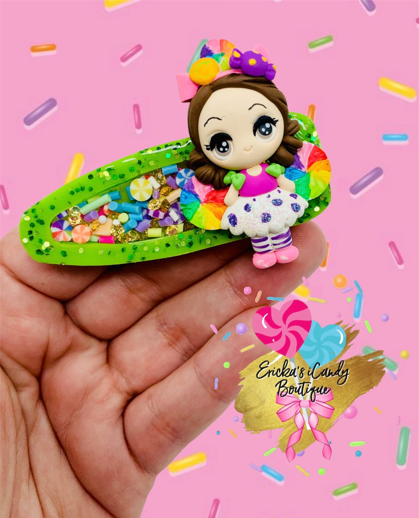 Candy Girl 🍭 Resin Shaker Clippie