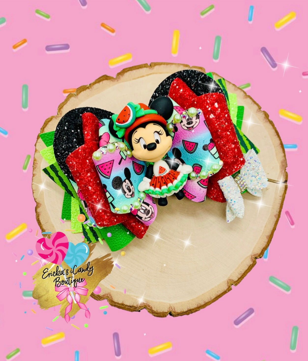 Watermelon Mouse 5.5in Bow