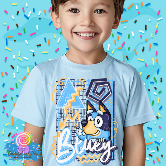 Retro Blue Dog  - Kids & Adult Apparel
