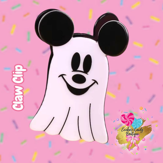 Mouse Ghost - 3.5in Acrylic Claw Clip