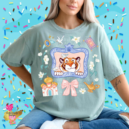 Tiger Sidekick Floral Frame  - Kids & Adult Apparel
