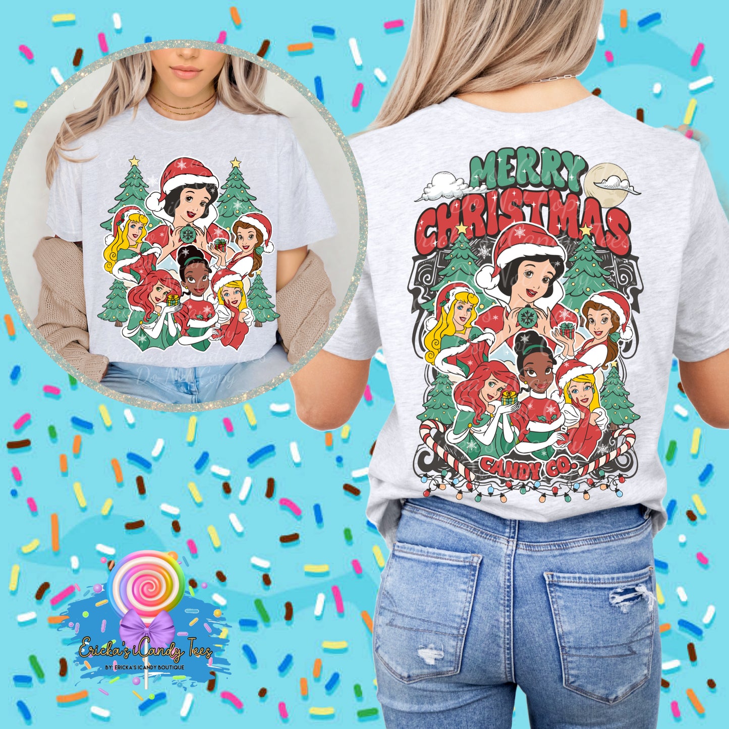 Princess Christmas - Front & Back Tees & Sweatshirts