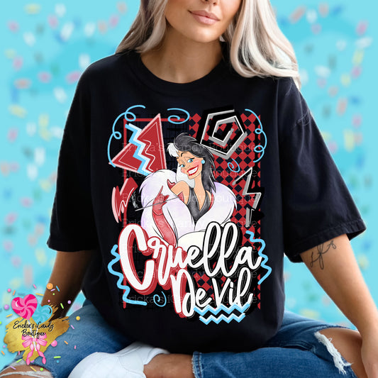Retro Cruella DeVil - Kids & Adult Apparel