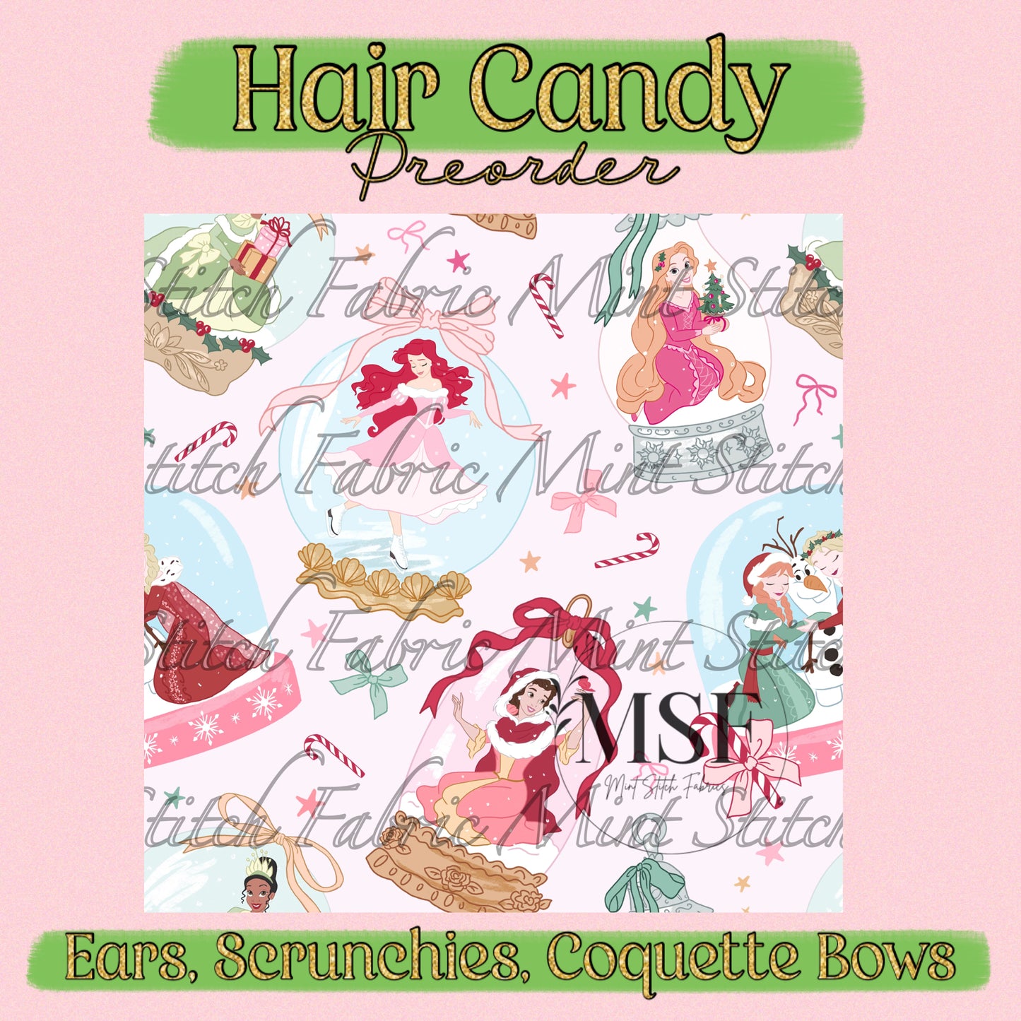 Princess SnowGlobe - Fabric Hair Accessories Preorder