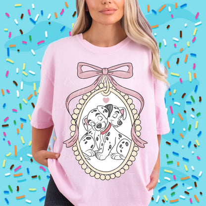 Puppy Lovers Coquette Frame LL HandDrawn- Apparel