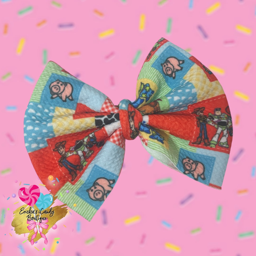 Toy Collage -5in Bullet Fabric Bow