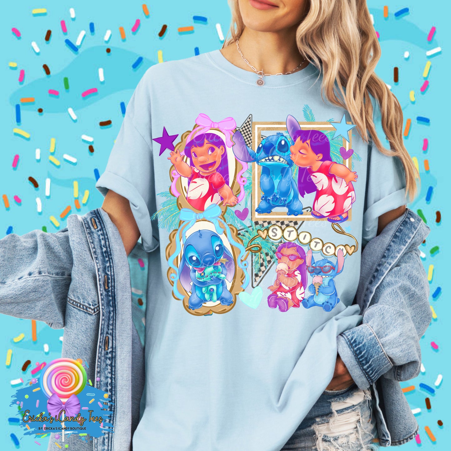 Ohana Pastel Checkered Frames - Kids & Adult Apparel