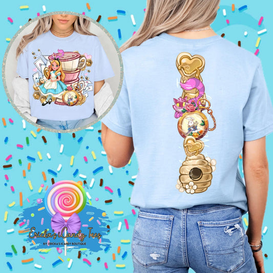 Wonderland Honey Cups- Front & Back Apparel