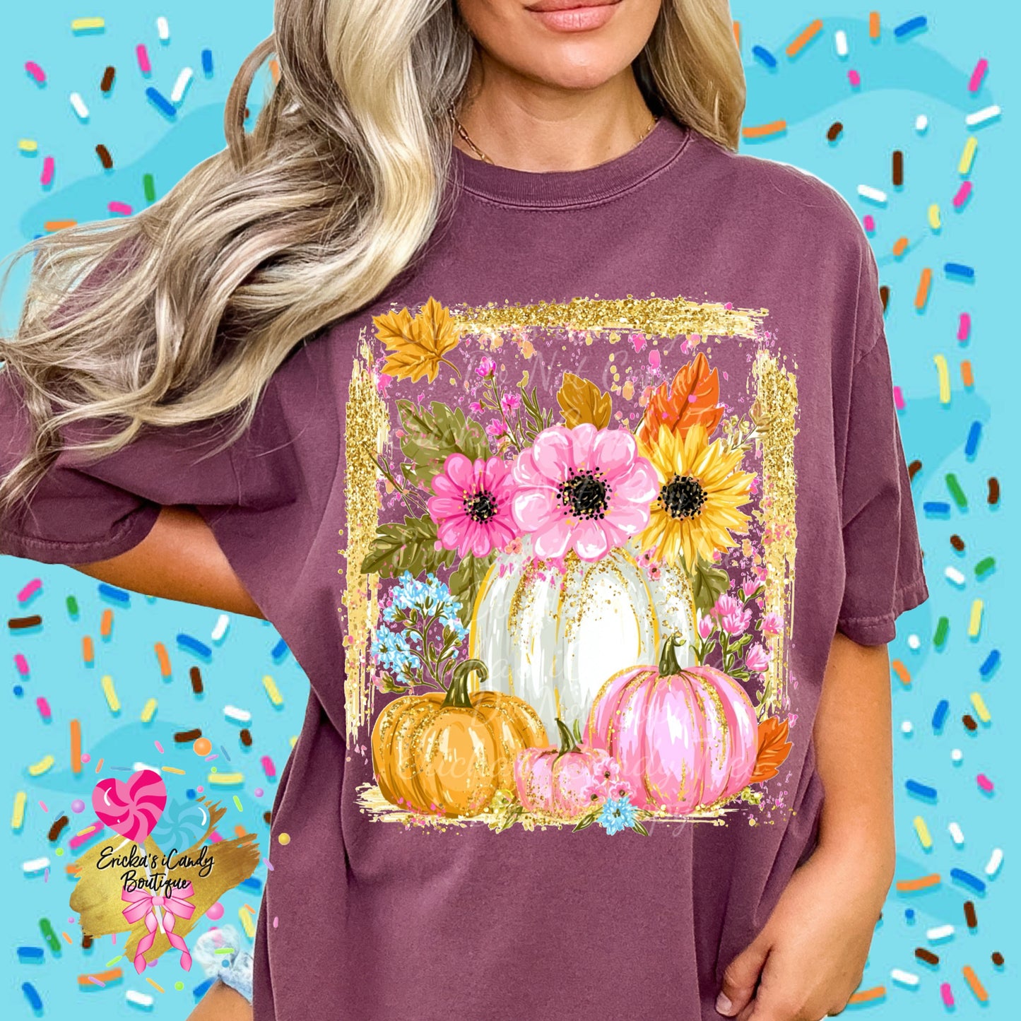 Golden Floral Pumpkins - Kids & Adult Apparel
