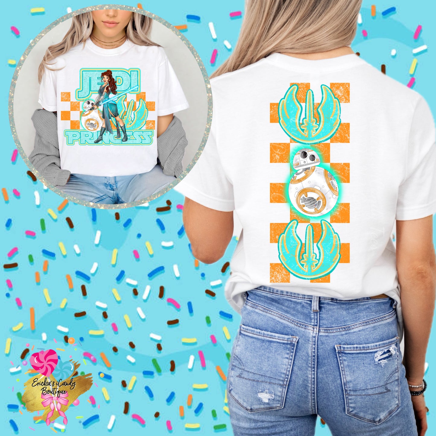Jedi Rose Princess  - Front & Back Apparel