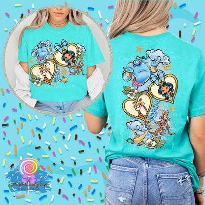 Jasmin Heart Locket -Apparel Front & Back