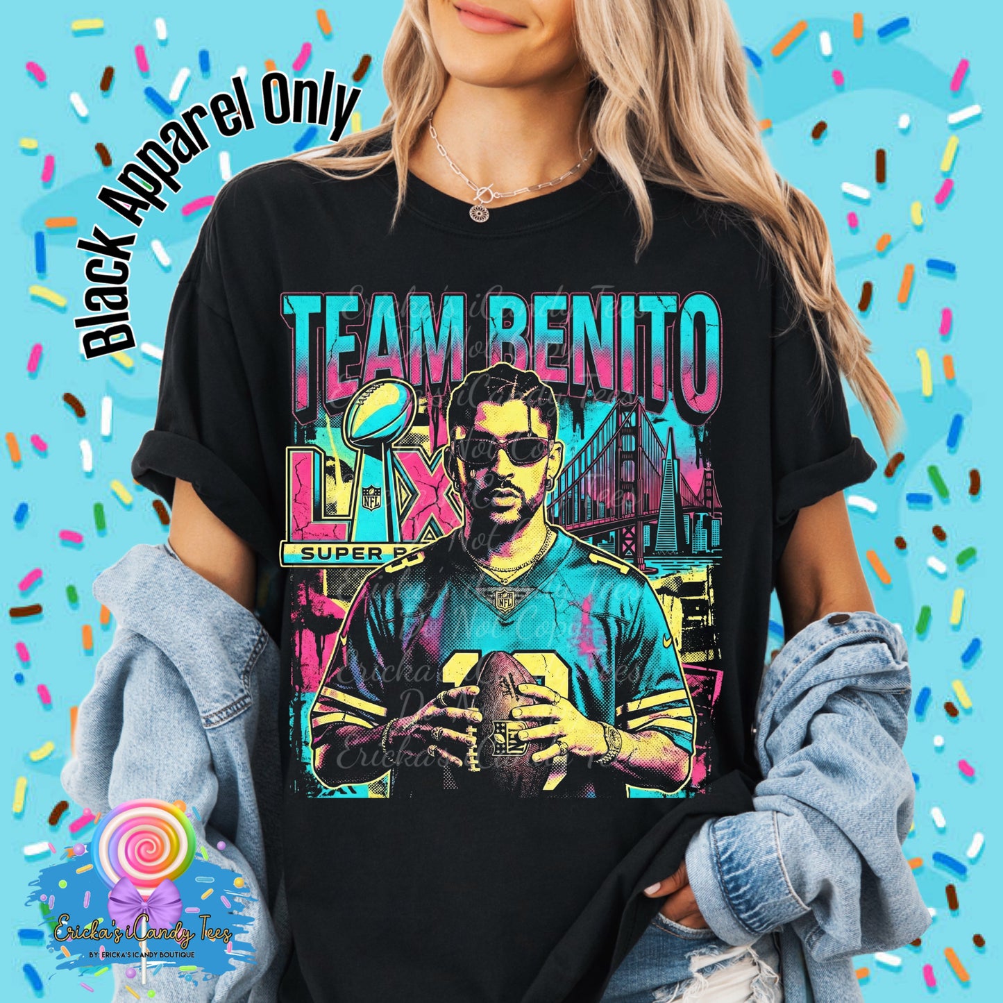 Team Benito Halftone Black Apparel Only - Kids & Adult Apparel