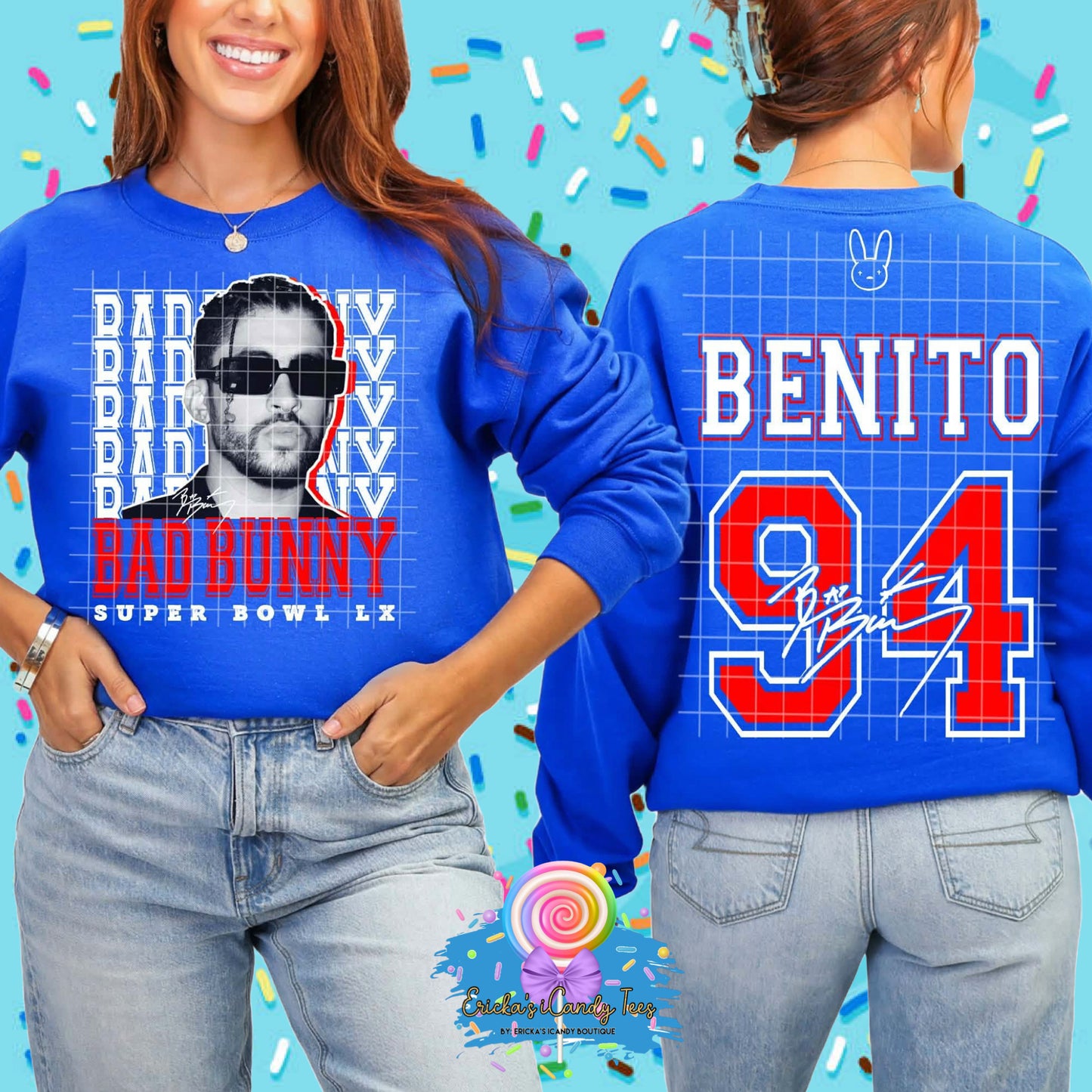 Benito 94 White Font - Front & Back Apparel