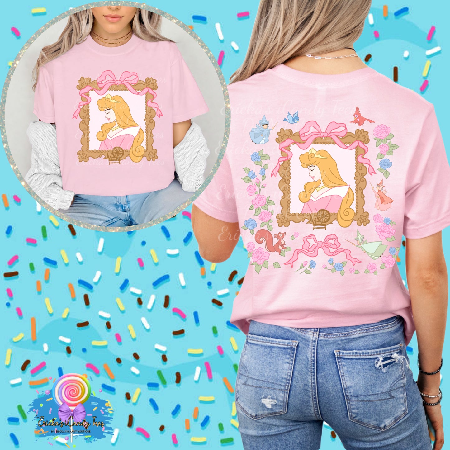 Sleeping Princess Floral Coquette - Front & Back Apparel