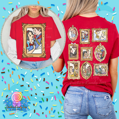 All Princess Frames LL HandDrawn- Front & Back Apparel