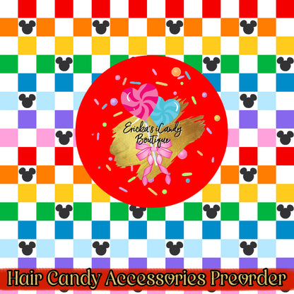 Rainbow Checkered Mouse - Hair Candy Accessories Preorder